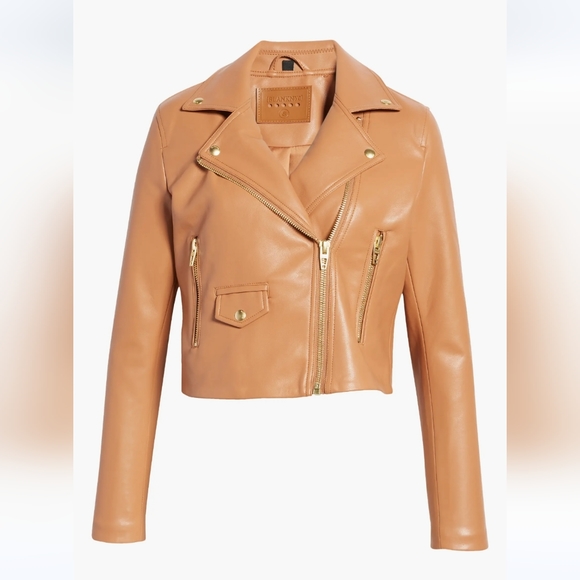 Blank NYC Faux Leather MOTO Jacket Womens - Picture 3 of 7